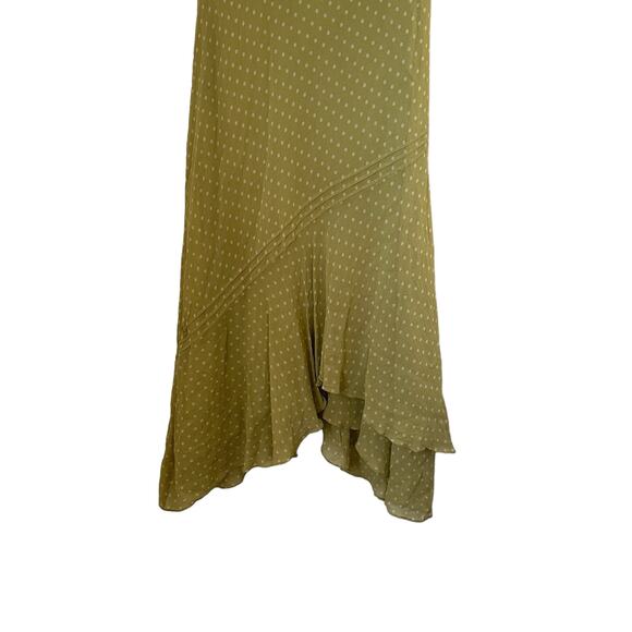 Adrianna Papell Y2K Green Polka Dot Silk Boho Romantic Feminine Midi Dress 12 - Picture 9 of 12